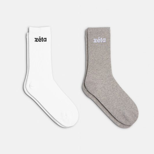 Duo Chaussettes Blanc/Gris