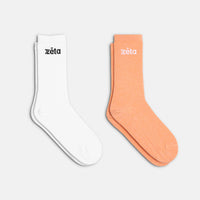 Duo Chaussettes Blanc/Orange