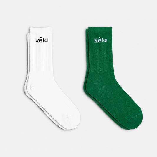 Duo Chaussettes Blanc/Vert