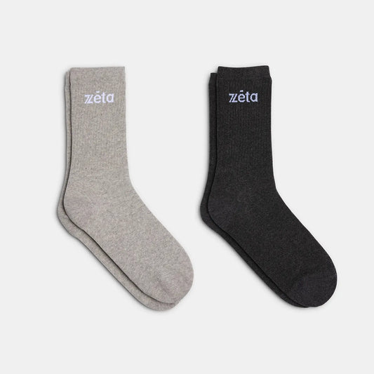 Pack de chaussettes éco-responsables en gris et noir, un combo sobre et passe-partout.