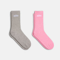 Duo Chaussettes Gris/Rose