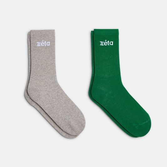 Duo Chaussettes Gris/Vert